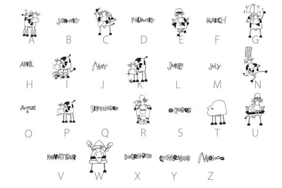 Cow-lendar Dingbats Font - Preview 3