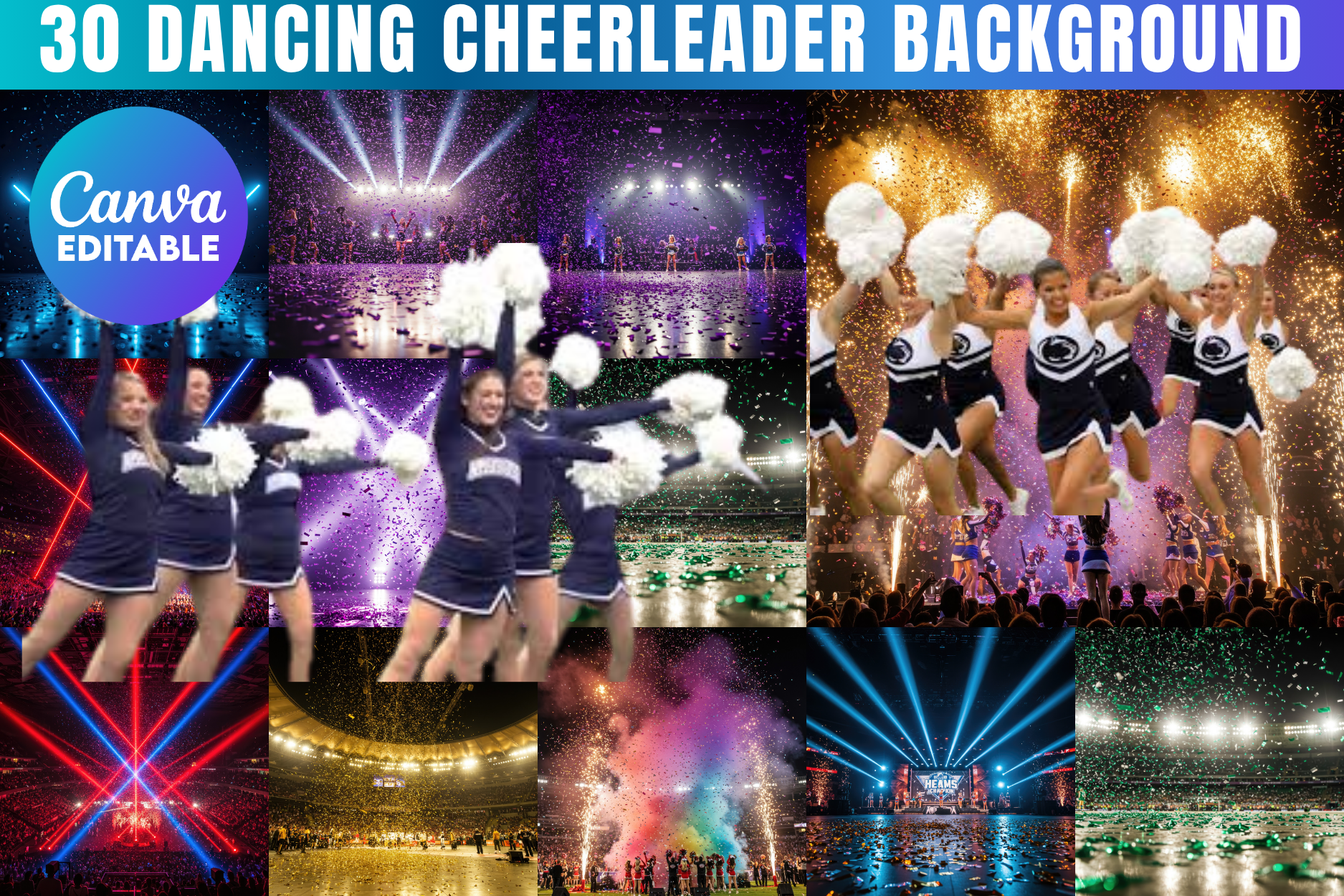 Dancing Cheerleader Background Template