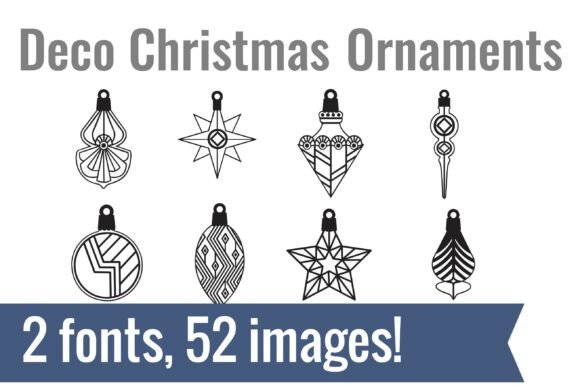 Deco Christmas Dingbats Font PNG with transparent background - Preview 1