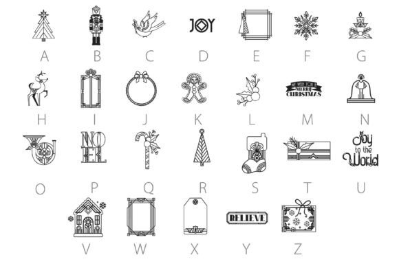 Deco Christmas Dingbats Font PNG with transparent background - Preview 2