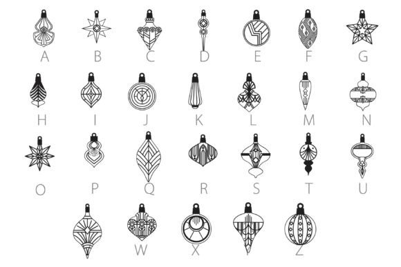 Deco Christmas Dingbats Font PNG with transparent background - Preview 3