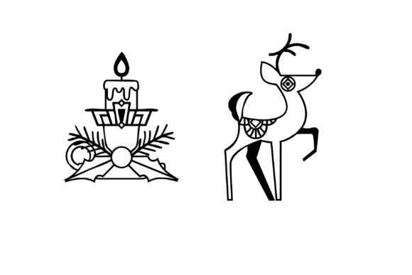Deco Christmas Dingbats Font PNG with transparent background - Preview 4