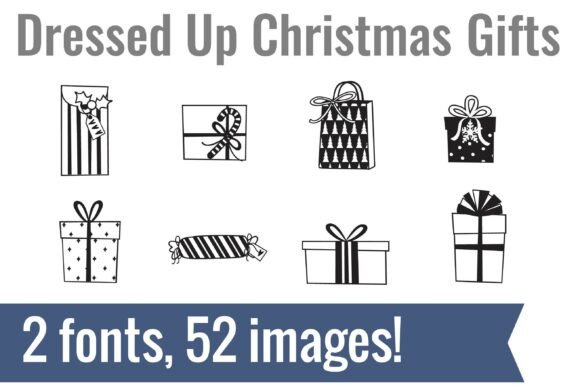 Dressed Up Christmas Dingbats Font - Preview 1