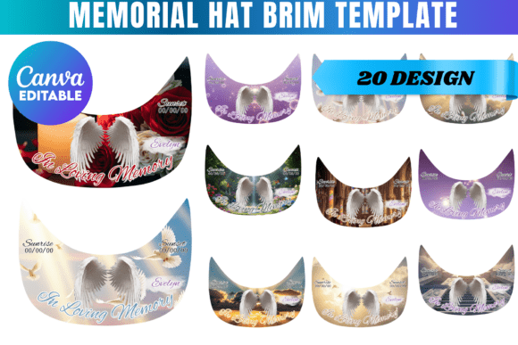 Editable Memorial Hat Brim Template
