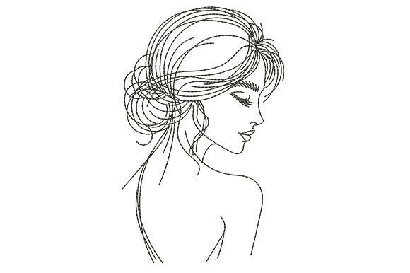 Elegant Woman Line Art