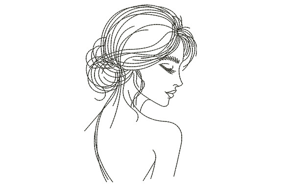 Elegant Woman Line Art