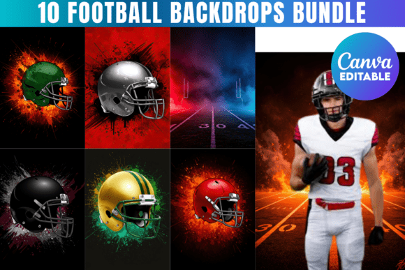 Football Backdrops Bundle, School Sports