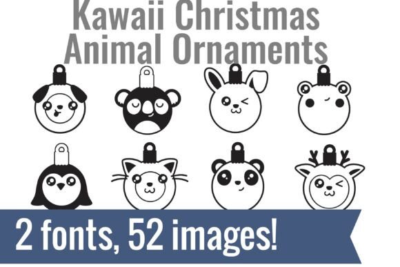 Kawaii Christmas Dingbats Font PNG with transparent background - Preview 1