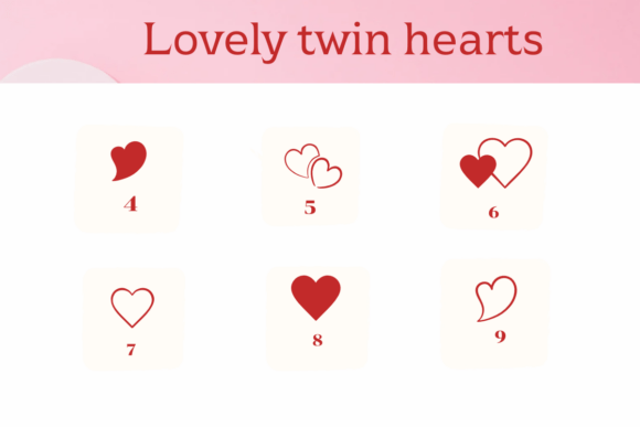 Lovely Twin Hearts Font PNG with transparent background - Preview 3