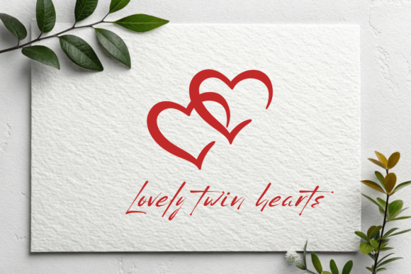 Lovely Twin Hearts Font PNG with transparent background - Preview 5
