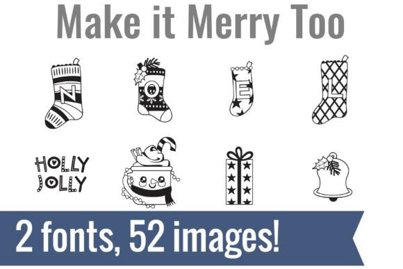 Make It Merry Dingbats Font PNG with transparent background - Preview 1