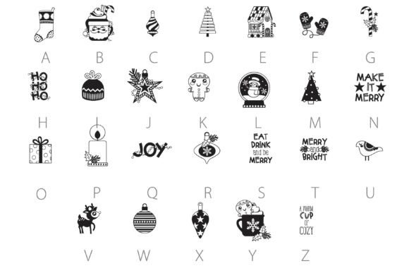 Make It Merry Dingbats Font PNG with transparent background - Preview 3