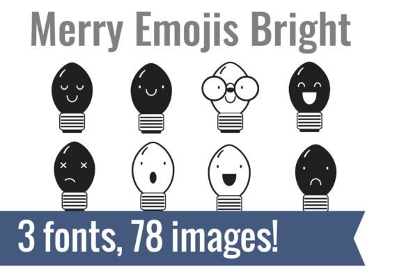 Merry Emojis Trees Dingbats Font PNG with transparent background - Preview 3