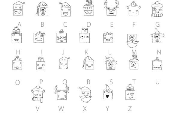 Merry Monster Holiday Dingbats Font PNG with transparent background - Preview 3