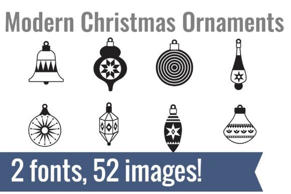 Modern Christmas Dingbats Font PNG with transparent background - Preview 1