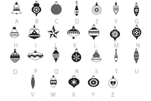 Modern Christmas Dingbats Font PNG with transparent background - Preview 2