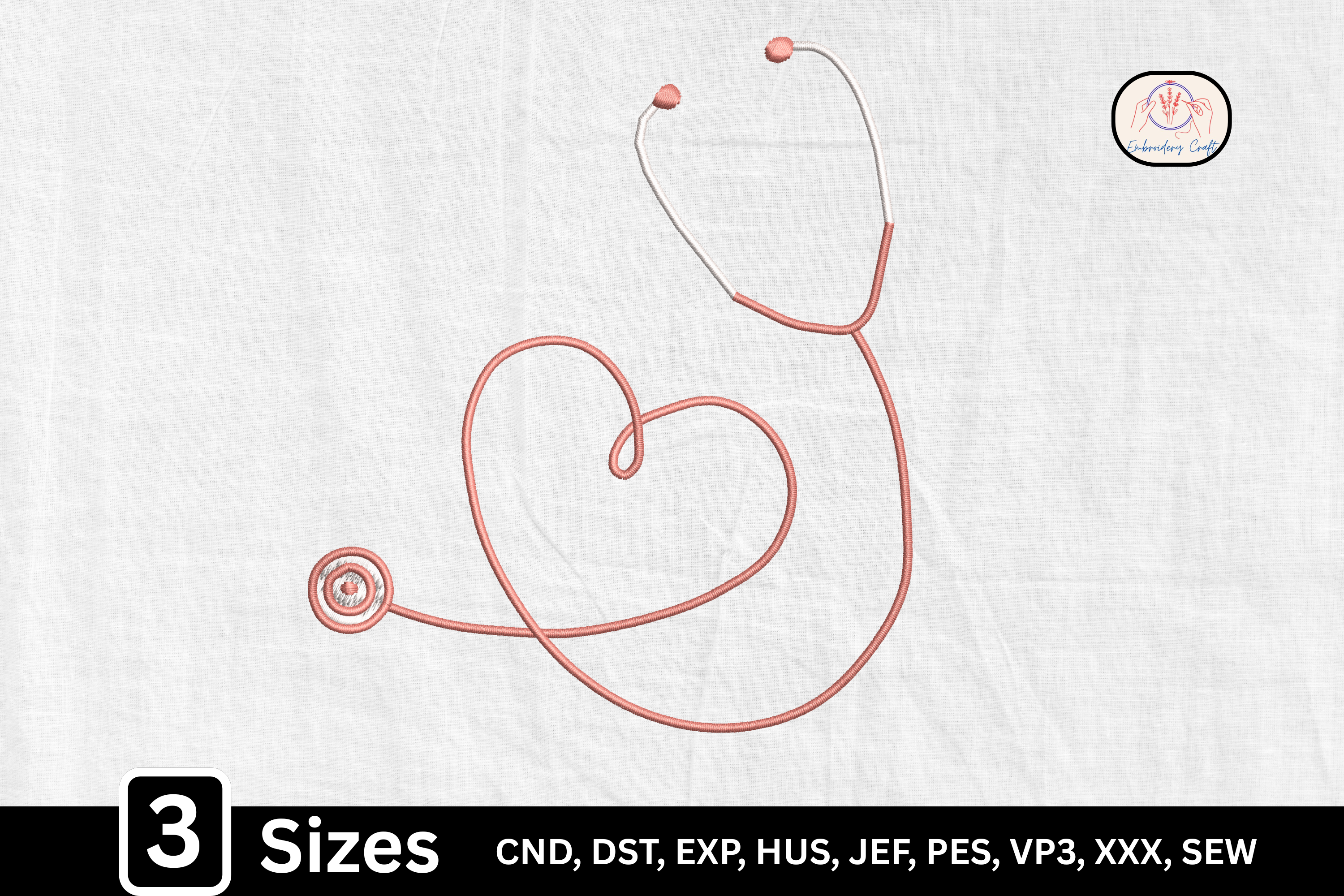 One Line Art Heart Stethoscope