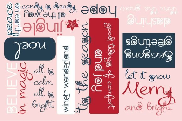 Poinsettia Kiss Trio Font PNG with transparent background - Preview 1