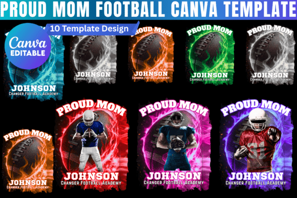 Proud Mom Football Shirt Design Template