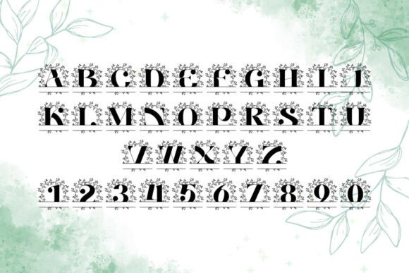Quillcrest Split Monogram Font PNG with transparent background - Preview 3