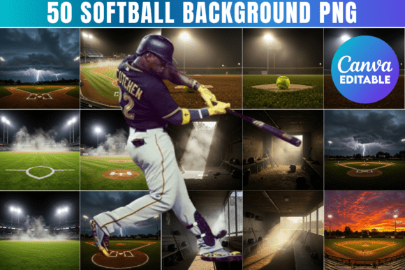 Softball Background Template