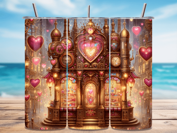 Steampunk Heart Clock Building Tumbler