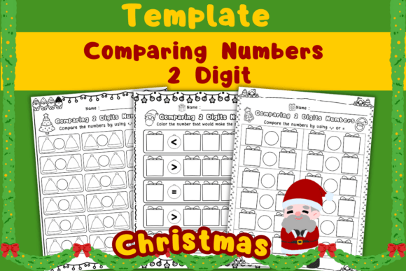 Template Christmas Comparing Two Digits