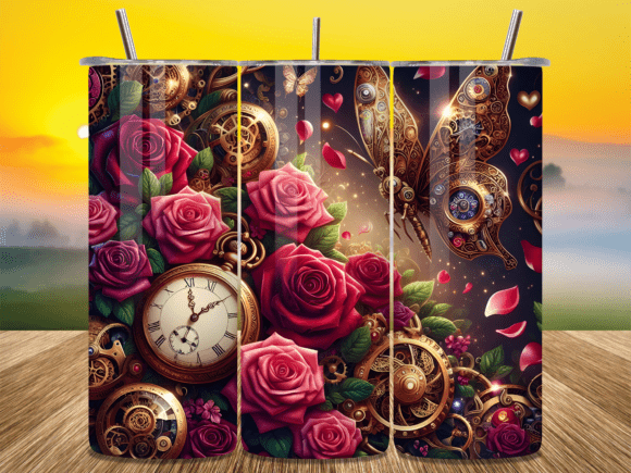 Valentine's Day Steampunk Roses Tumbler