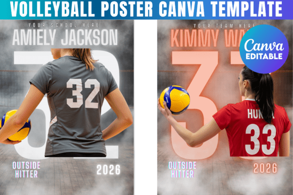 Volleyball Poster Canva Template