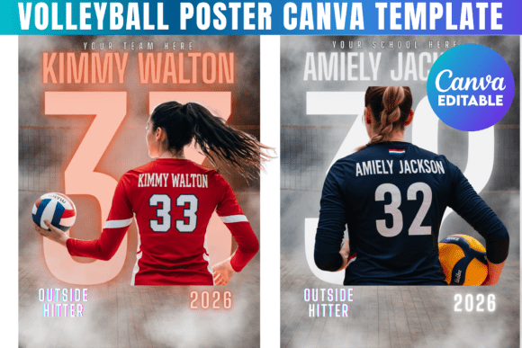 Volleyball Poster Canva Template