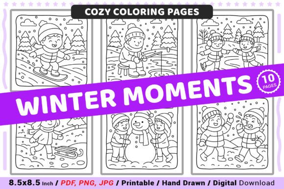 Winter Moments Cozy Coloring Pages