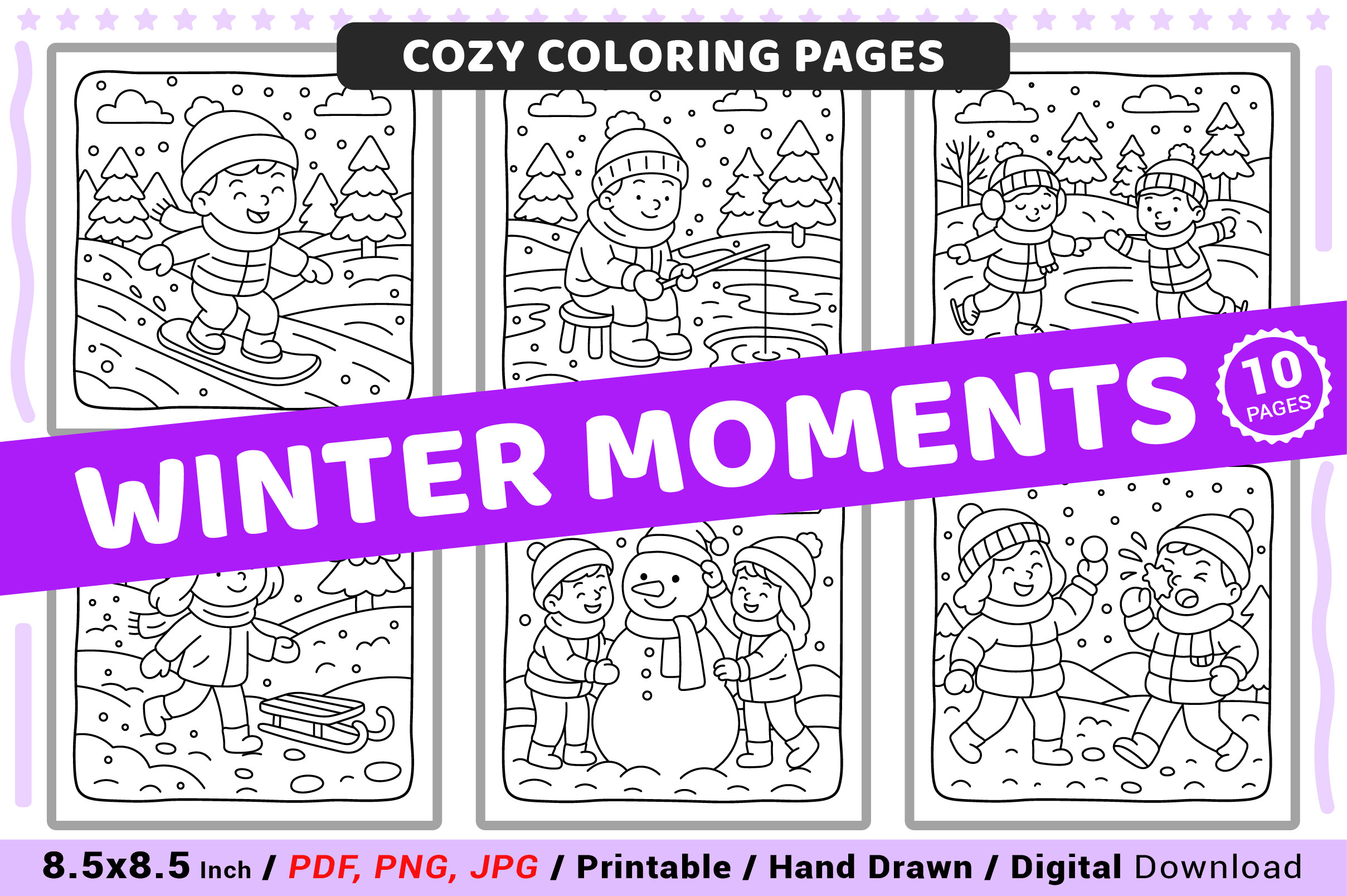 Winter Moments Cozy Coloring Pages