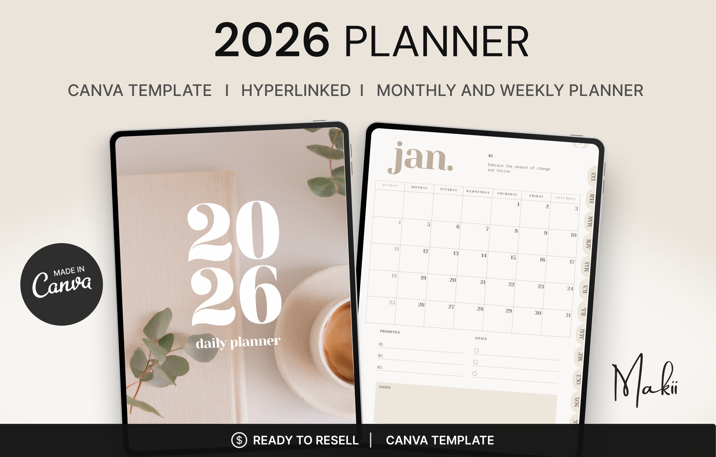 2026 Digital Planner Canva Template