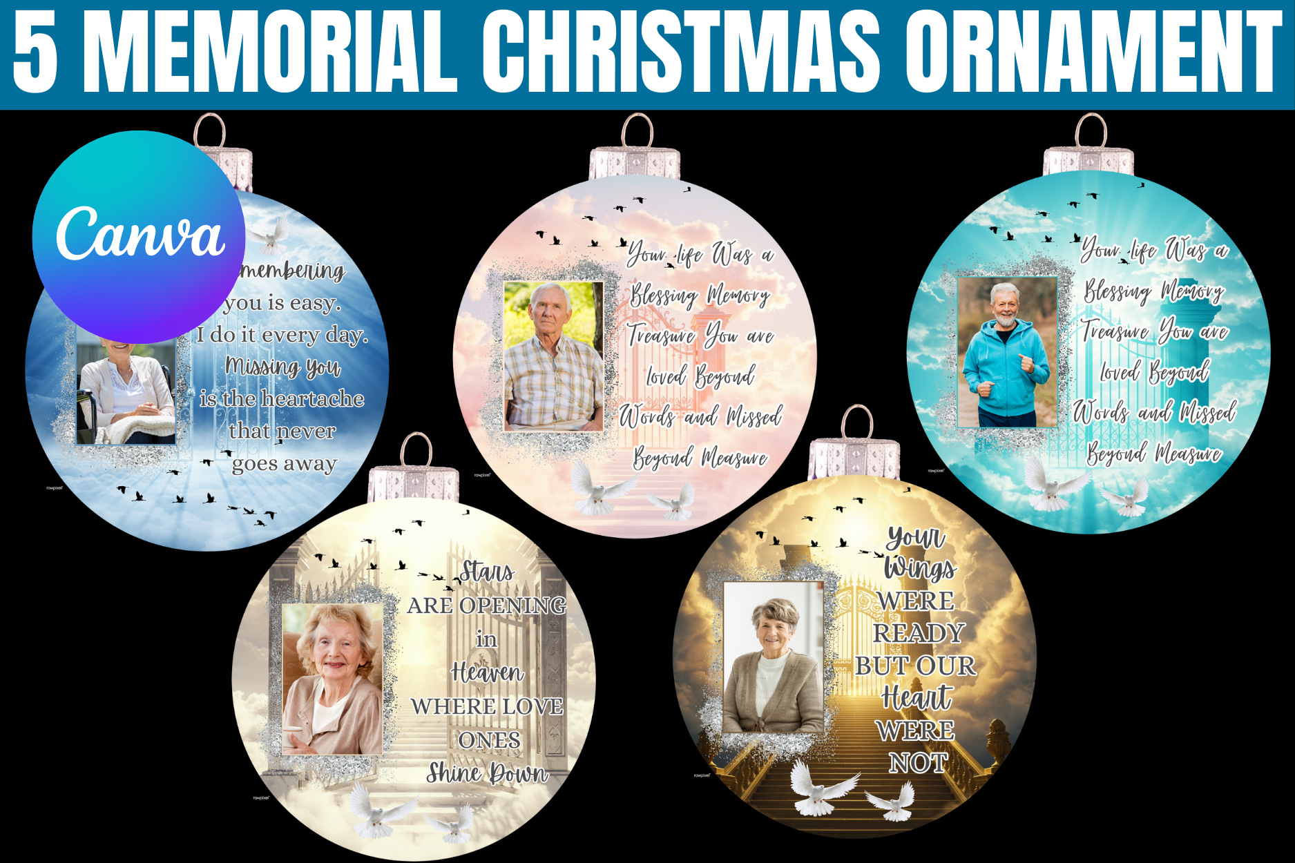 5 Memorial Christmas Ornament Template