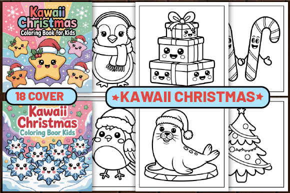 77 Kawaii Christmas Color Pages for Kids