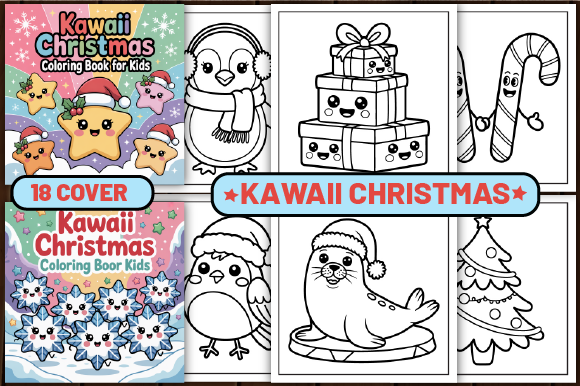 77 Kawaii Christmas Color Pages for Kids