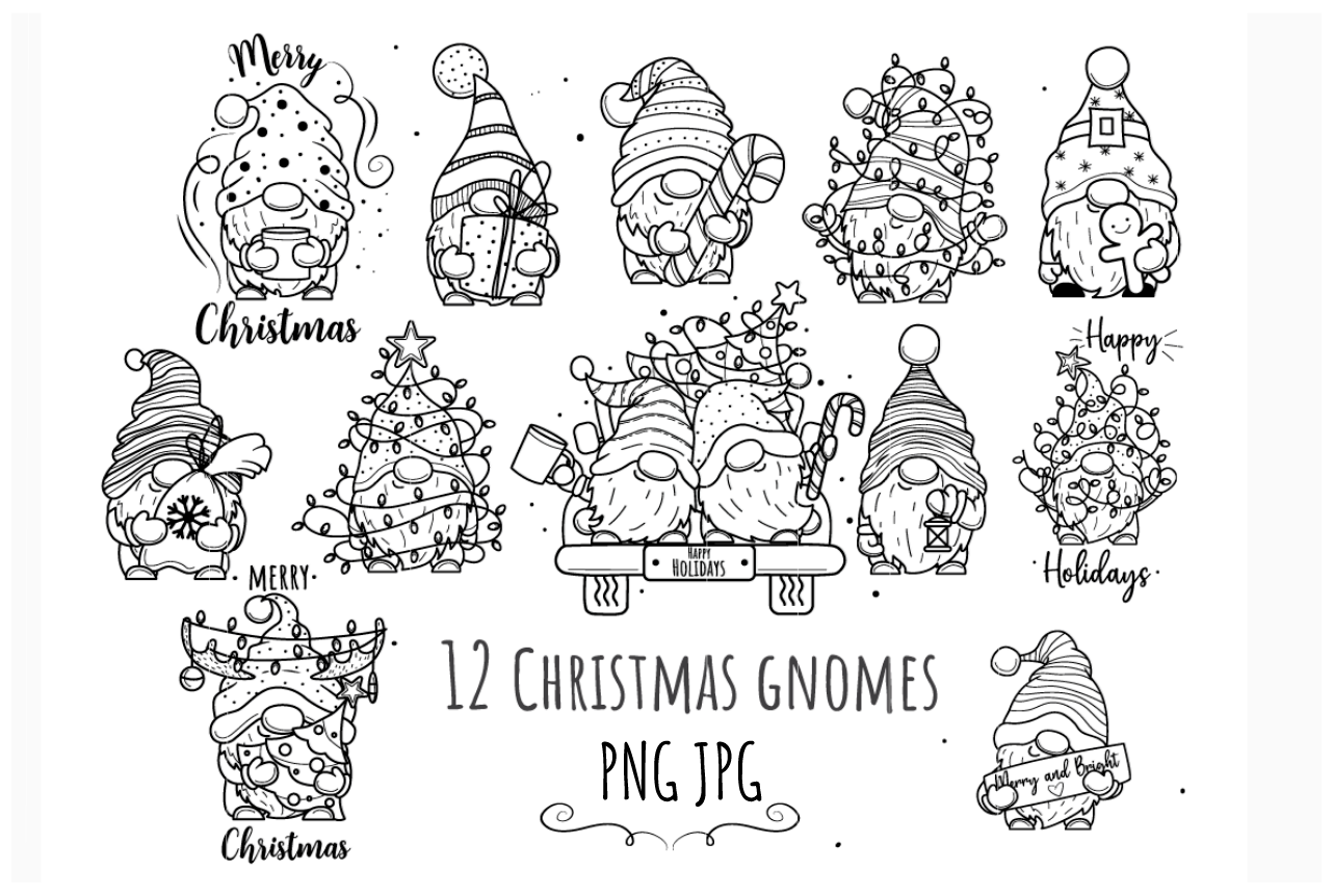 Christmas Gnomes SVG, PNG
