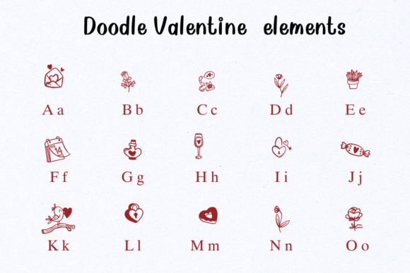 Doodle Valentine Elements Font - Preview 1