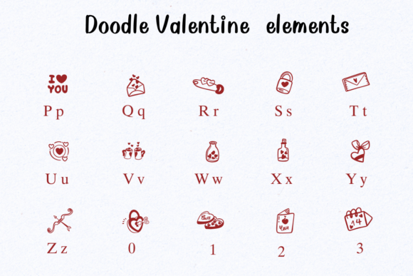 Doodle Valentine Elements Font - Preview 2