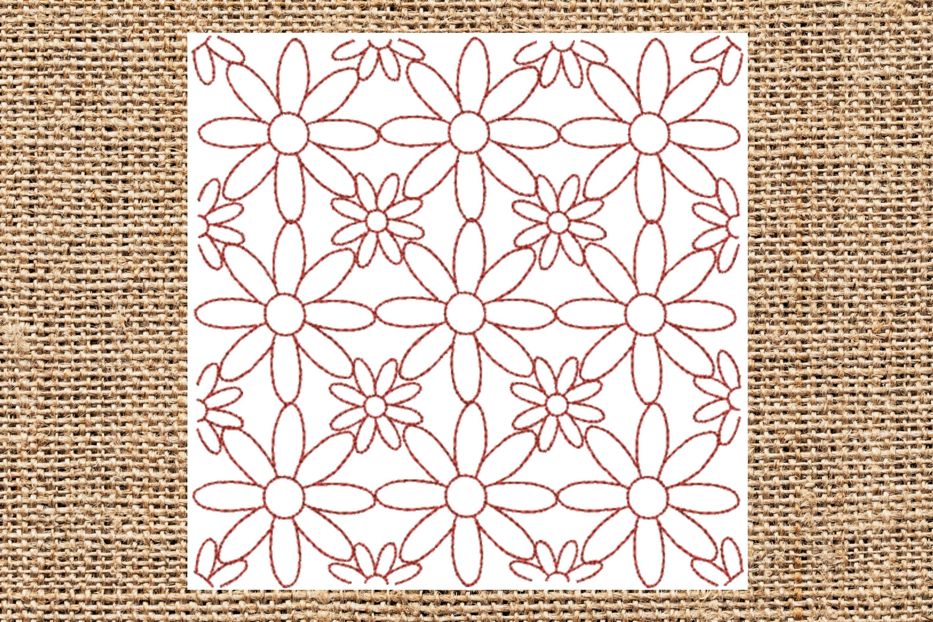 Geometric Flower Block - Six Sizes