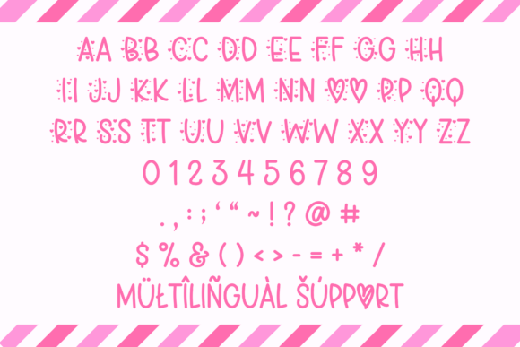 Heart Flurry Font PNG with transparent background - Preview 4