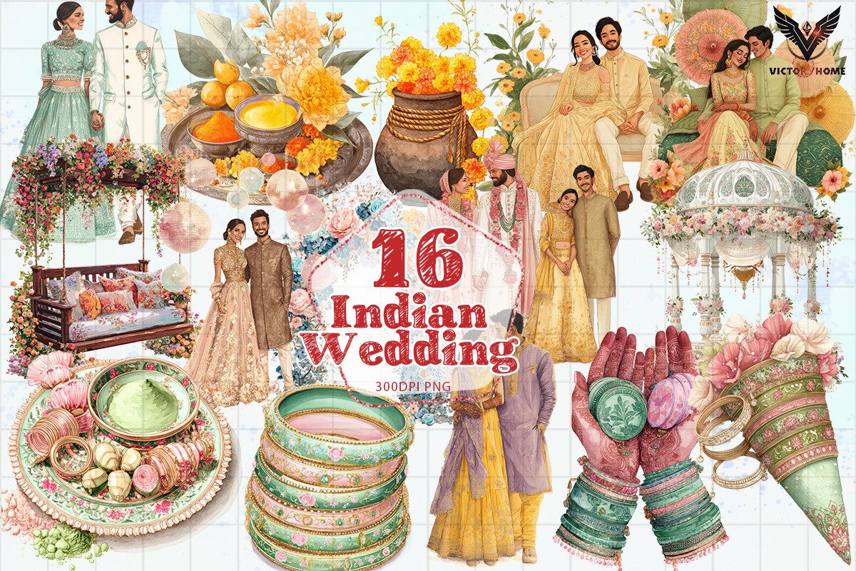 Indian Wedding Clipart PNG - photo 1