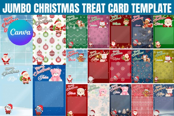 Jumbo Christmas Treat Card Templates
