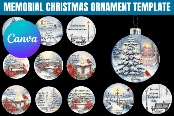 Memorial Christmas Ornament Template