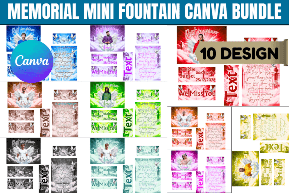 Memorial Mini Fountain Canva Template