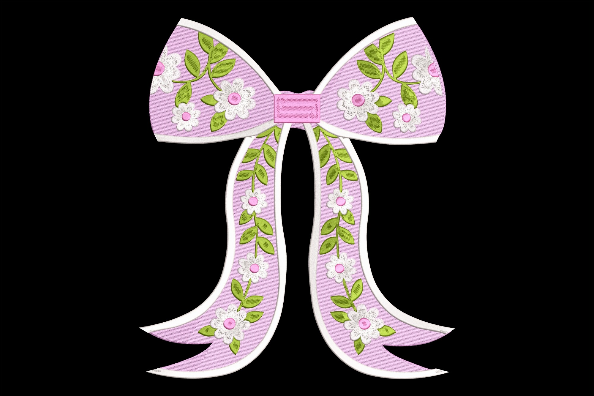 Pink Bow with Flowers