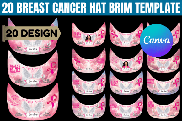 20 Breast Cancer Hat Brim Template