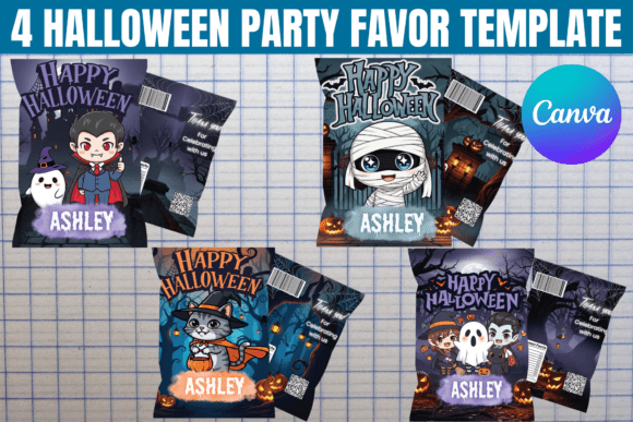 4 Halloween Party Favor Template
