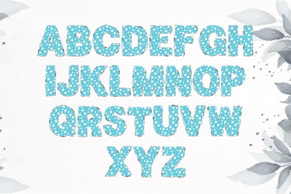 Blue Bubble Font PNG with transparent background - Preview 1