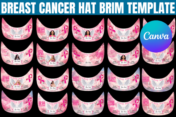Breast Cancer Hat Brim Template